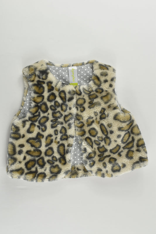 Dymples Size 00 Lined Fluffy Leopard Vest