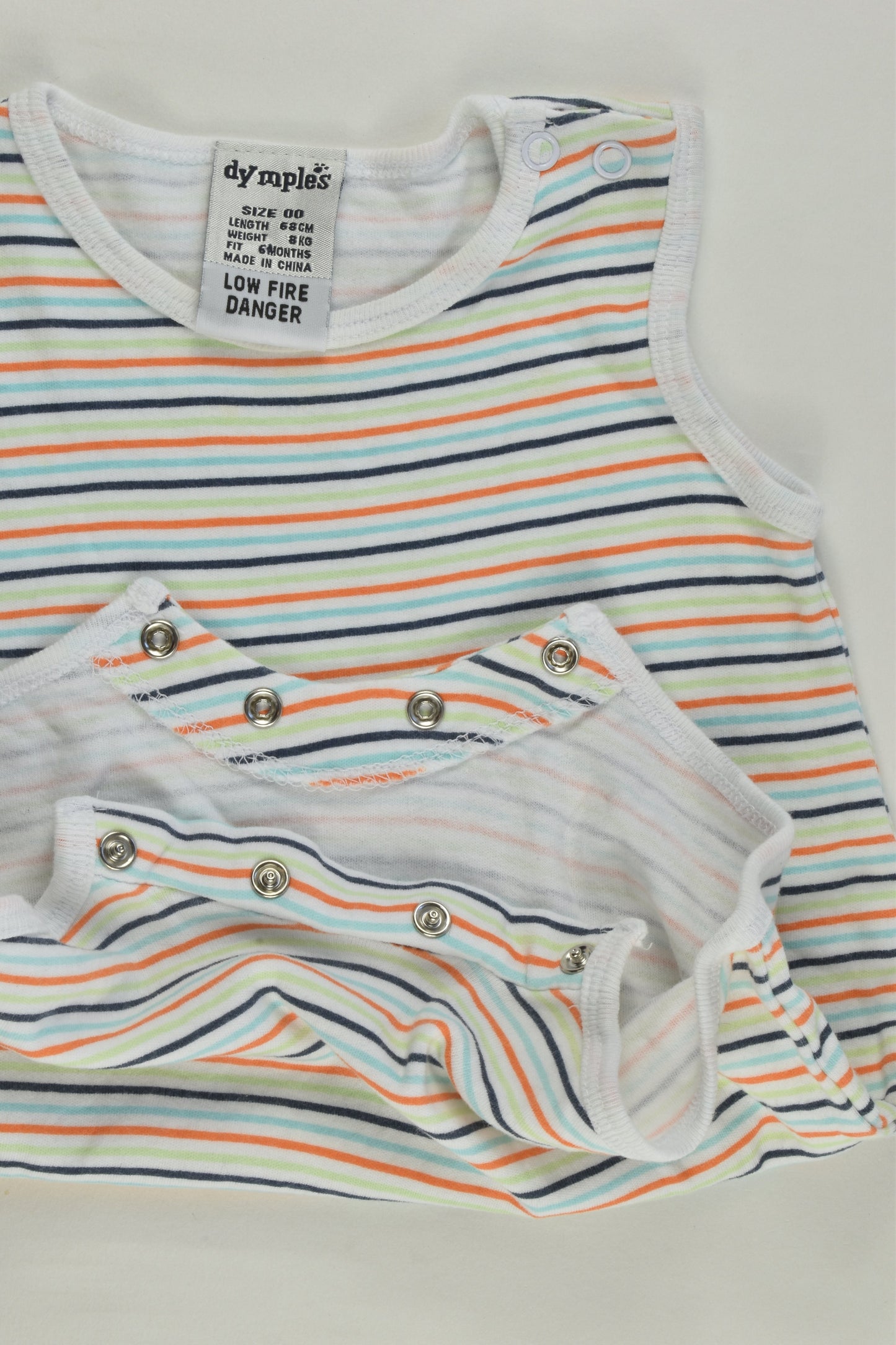 Dymples Size 00 Striped Short Romper