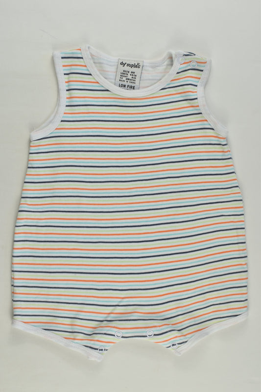 Dymples Size 00 Striped Short Romper