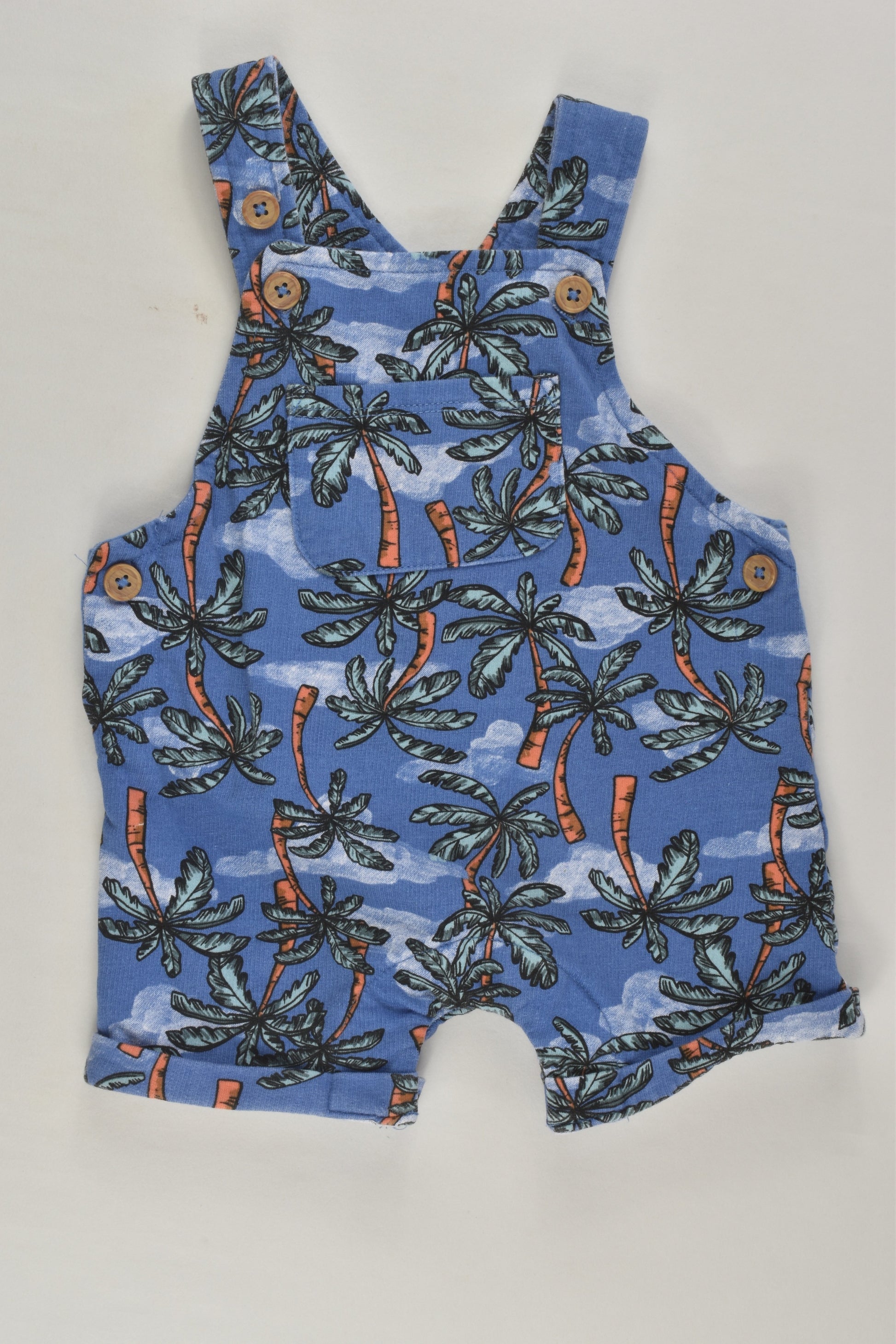Dymples Size 000 Palm Trees Short Overalls