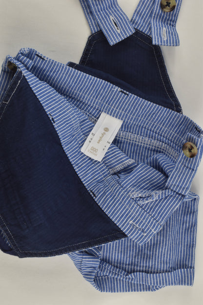 Dymples Size 000 Striped Short Overalls