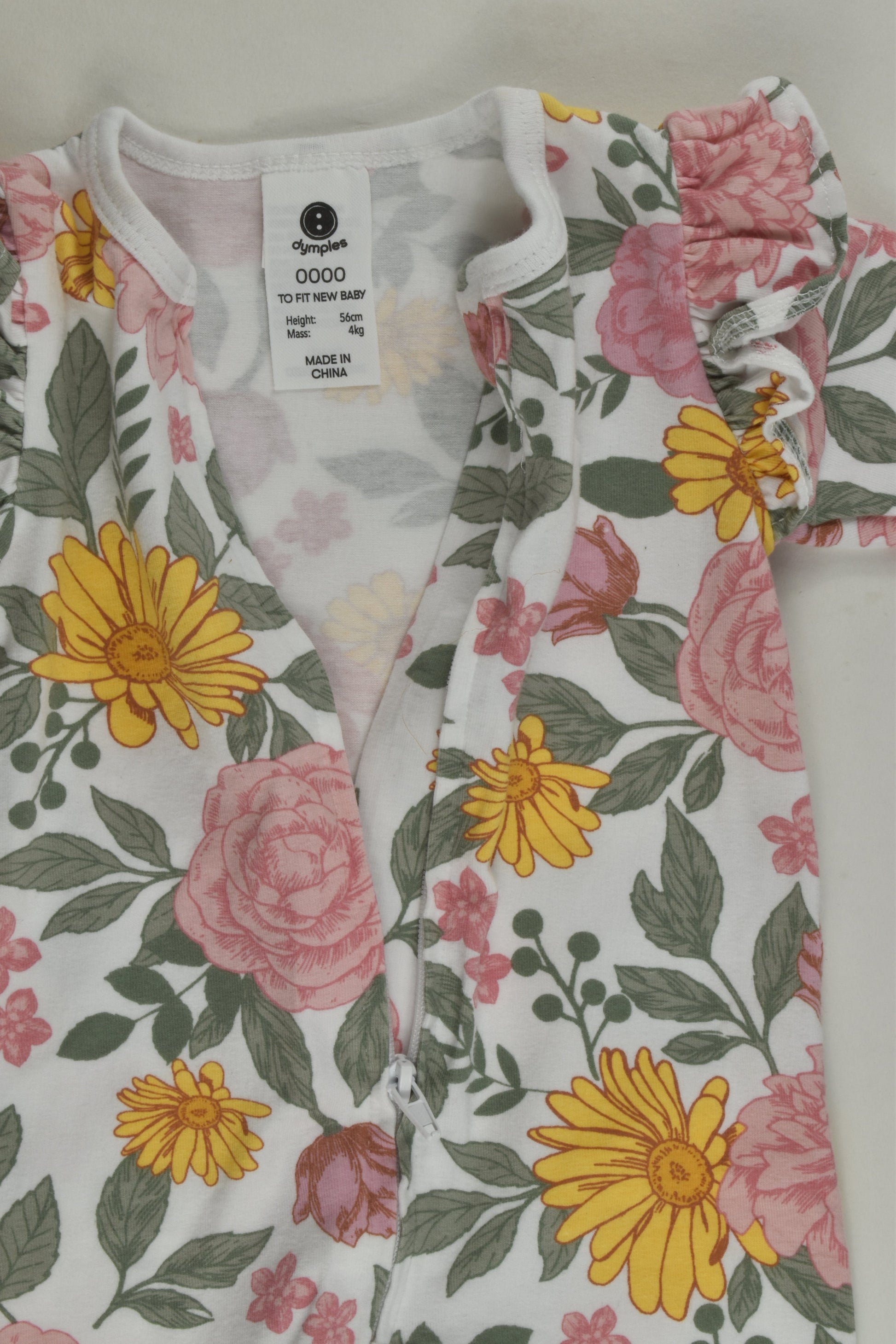 Dymples Size 0000 Floral Romper