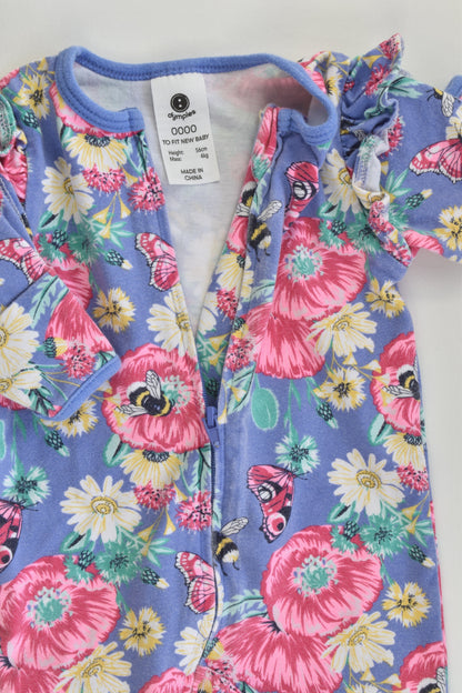 Dymples Size 0000 Flowers, Butterflies and Bees Romper