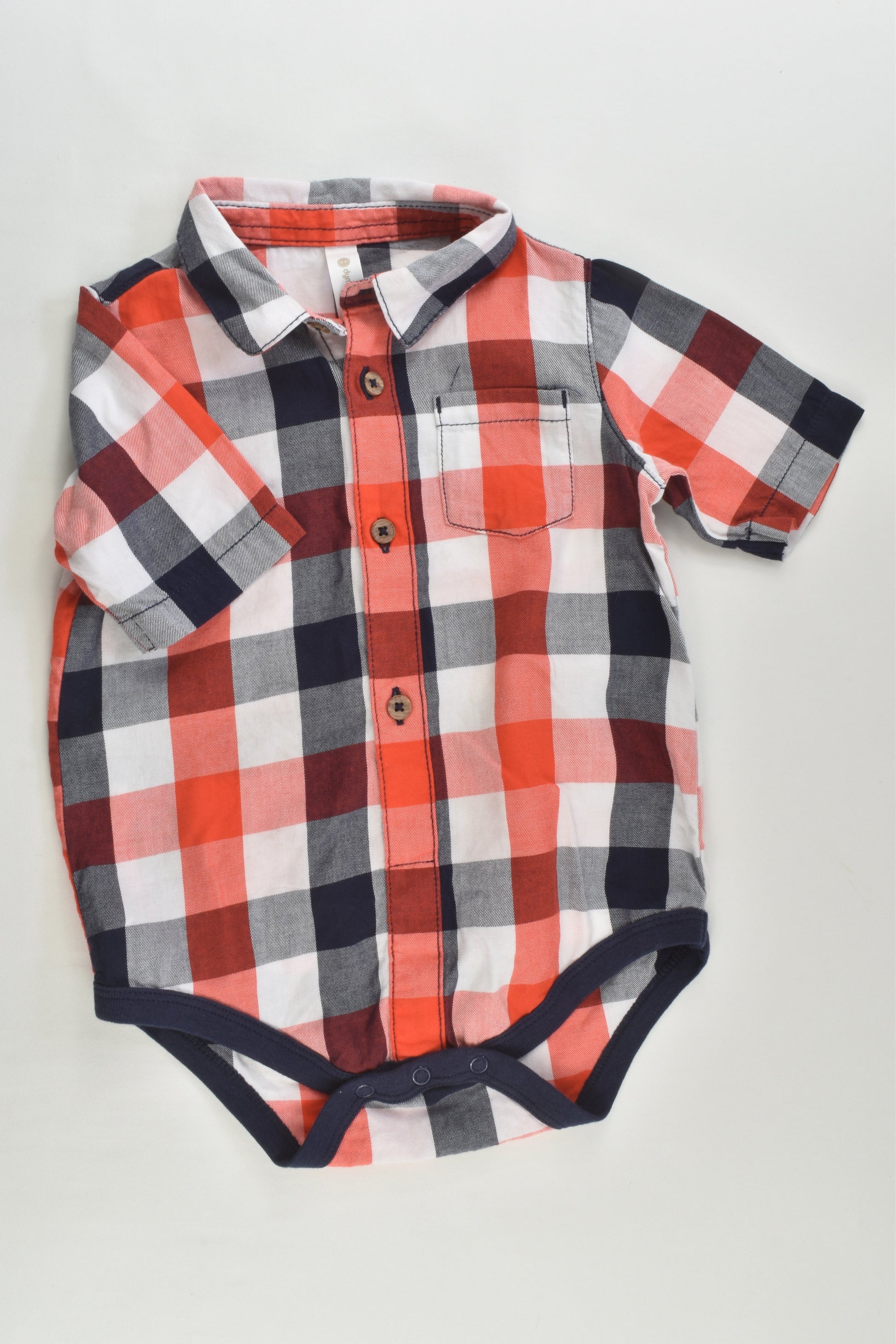 Dymples Size 1 Checked Collared Bodysuit