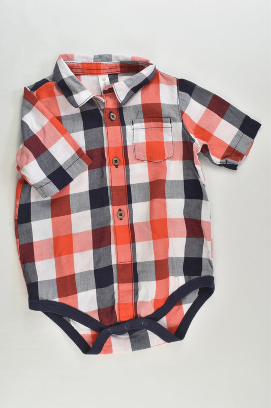 Dymples Size 1 Checked Collared Bodysuit