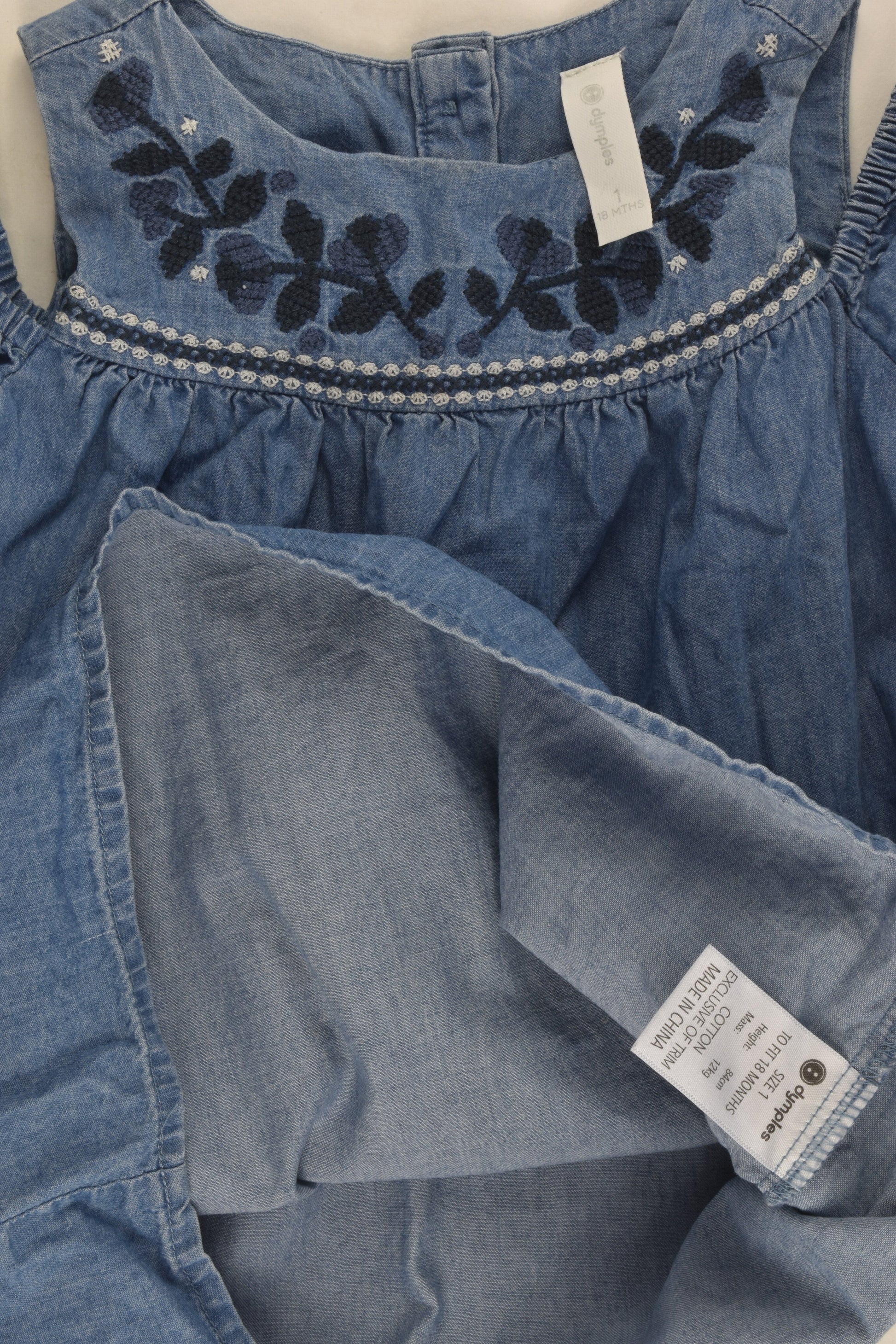 Dymples Size 1 Lightweight Denim Dress