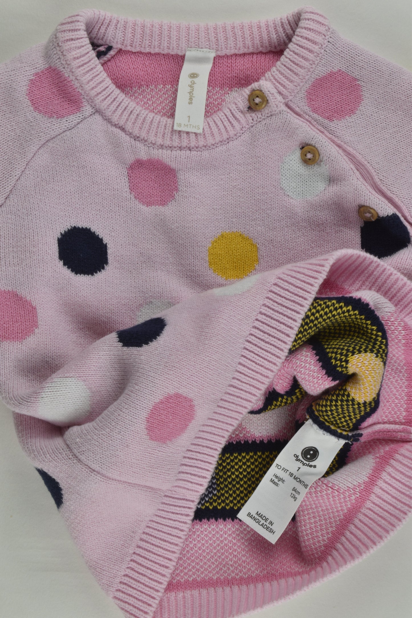 Dymples Size 1 Polka Dots Knit Jumper