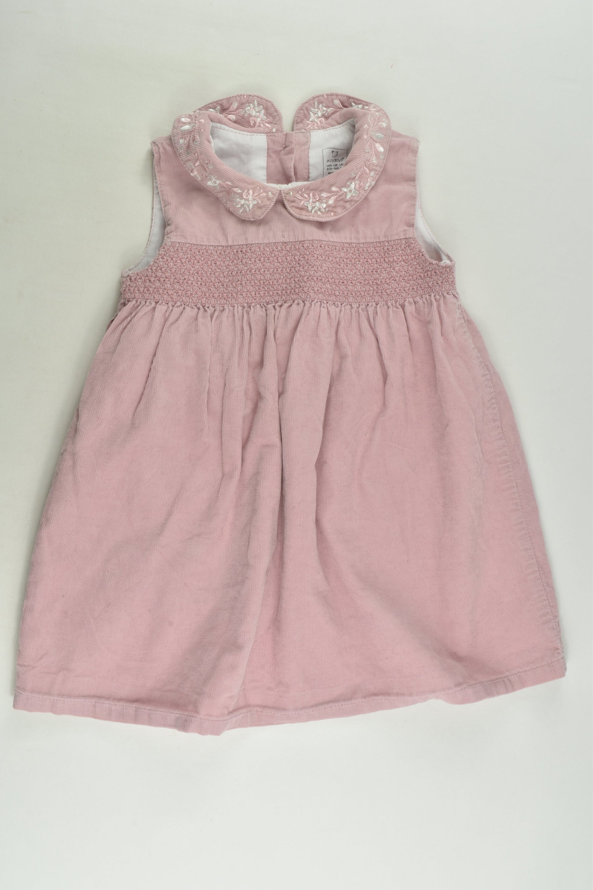 Early Days Size 0 (9-12 months) Lined Smocked Cord Dress