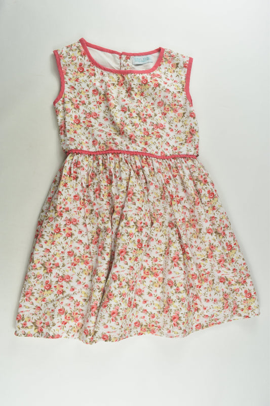 Elfin Kids Size 6-7 Lined Floral Dress