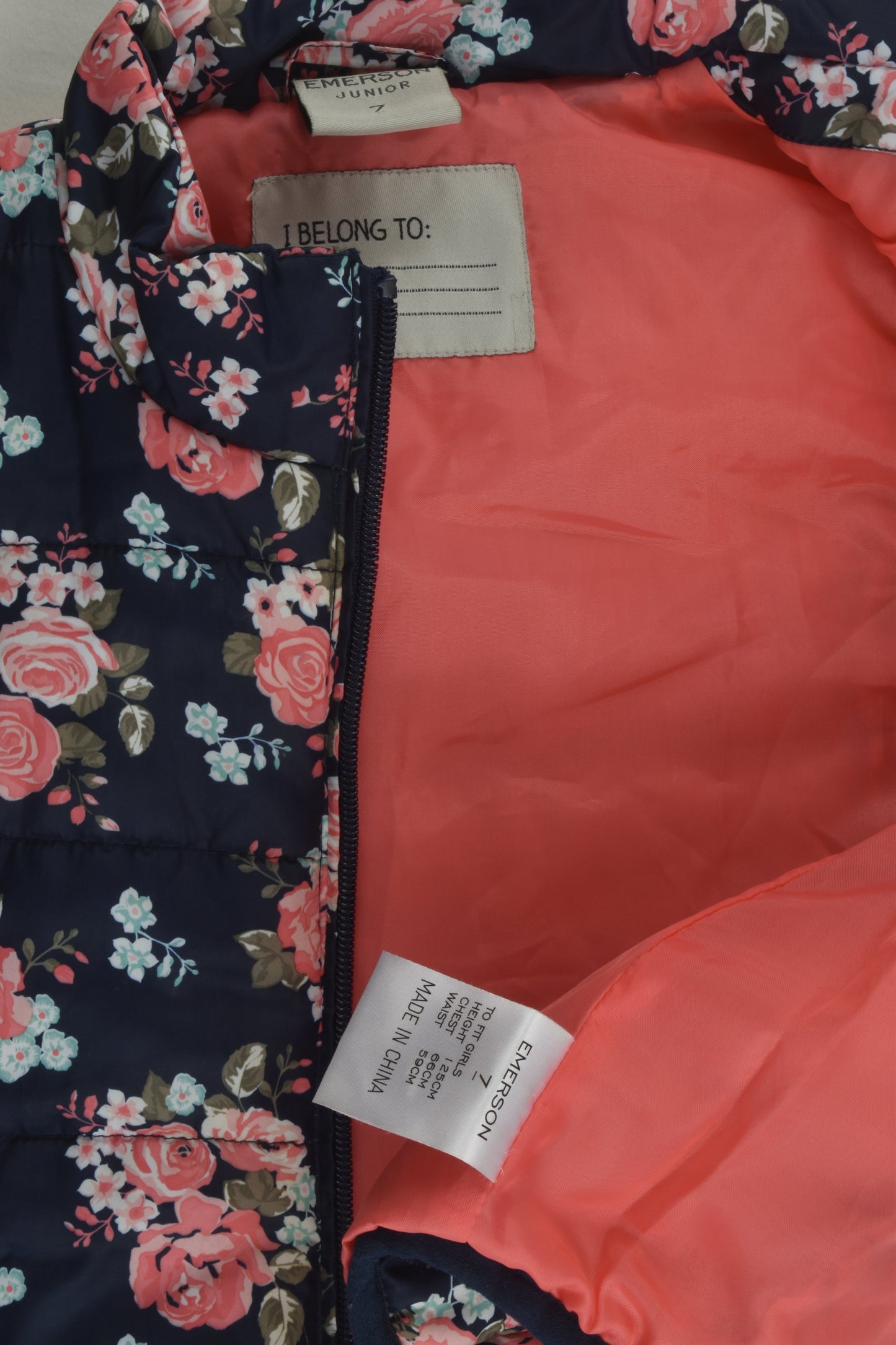 Emerson Junior Size 7 Floral Puffer Vest