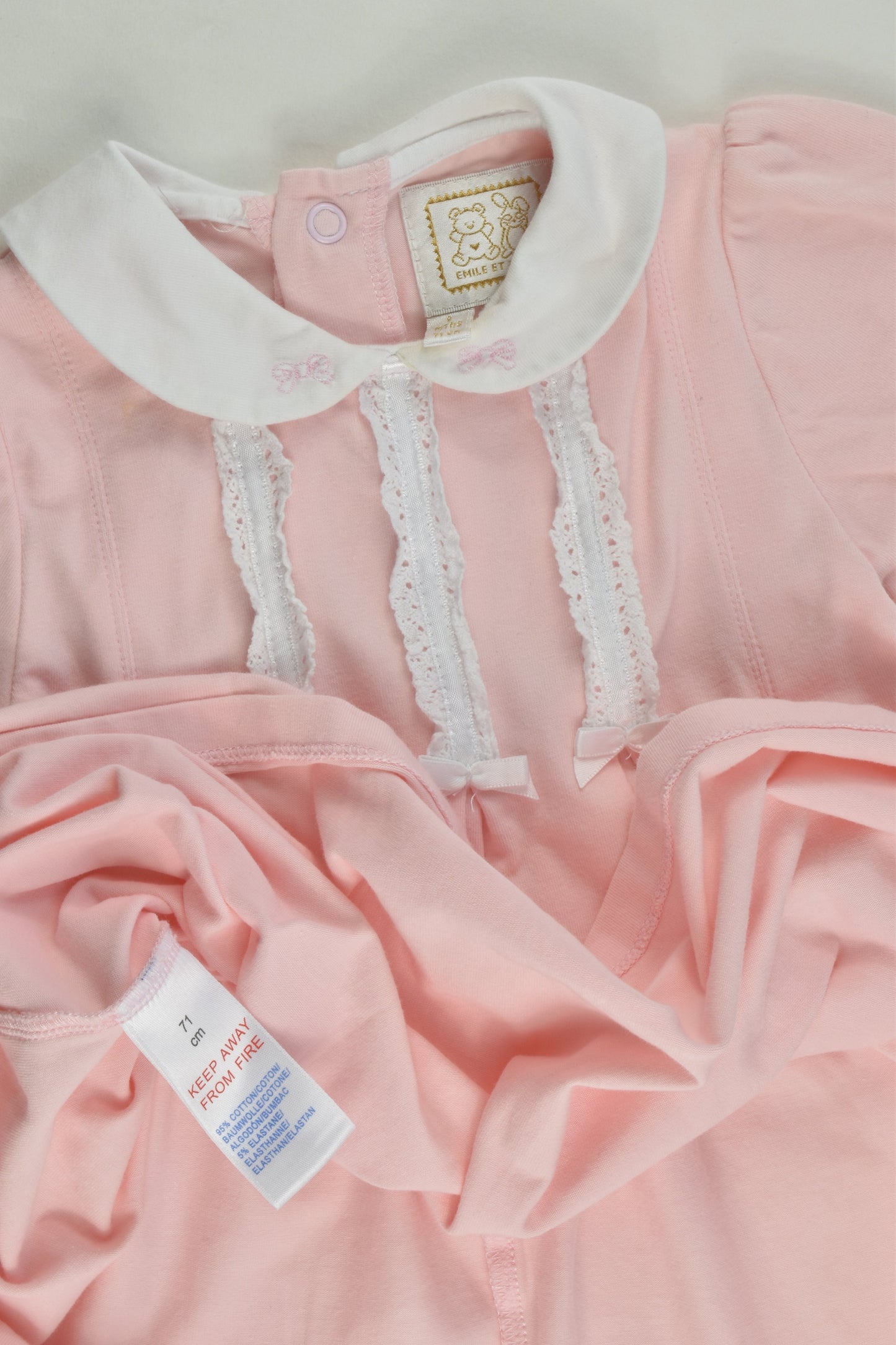 Emile et Rose Size 0 (9 months, 71 cm) Dress and Matching Hat
