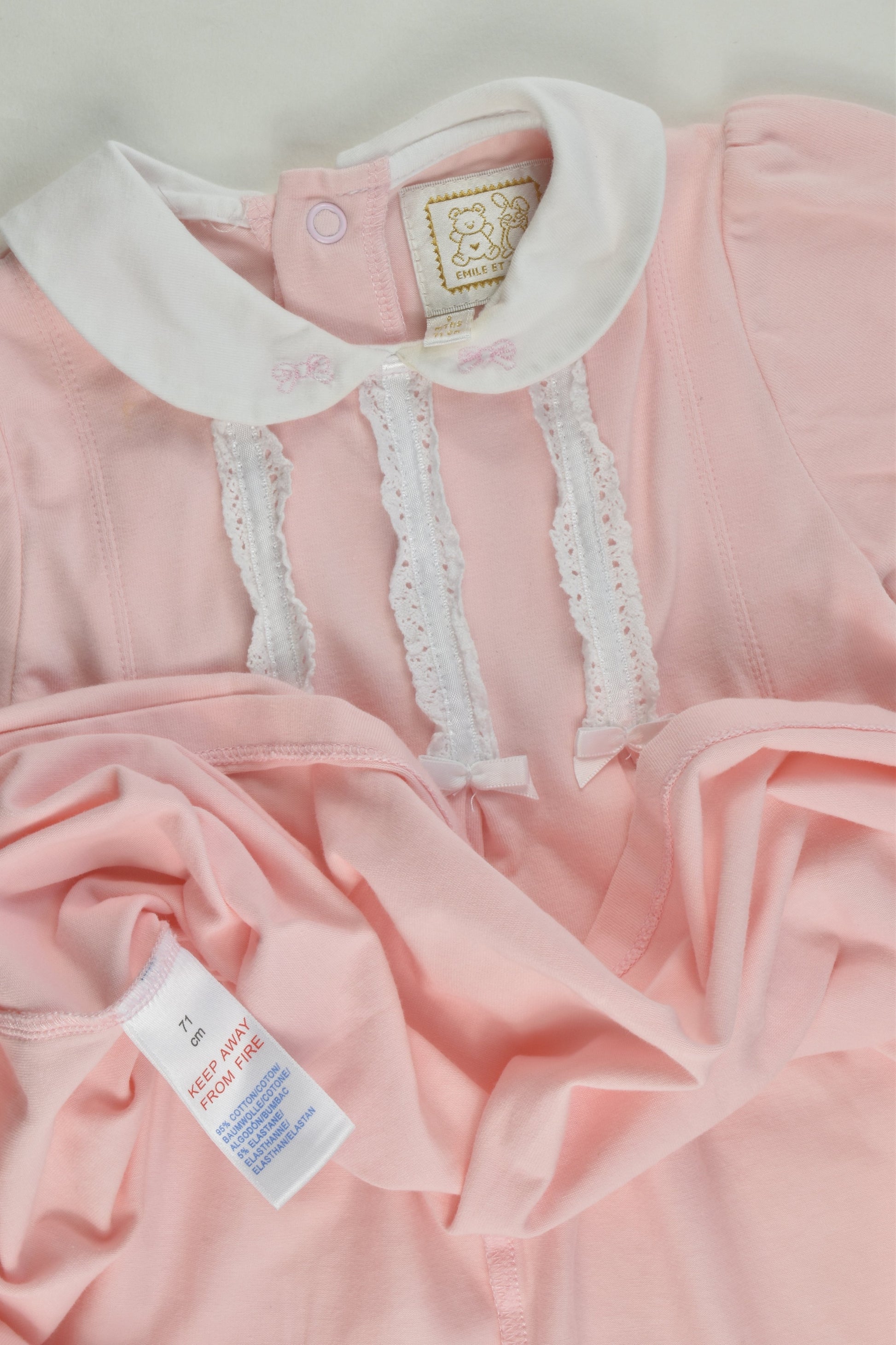Emile et Rose Size 0 (9 months, 71 cm) Dress and Matching Hat