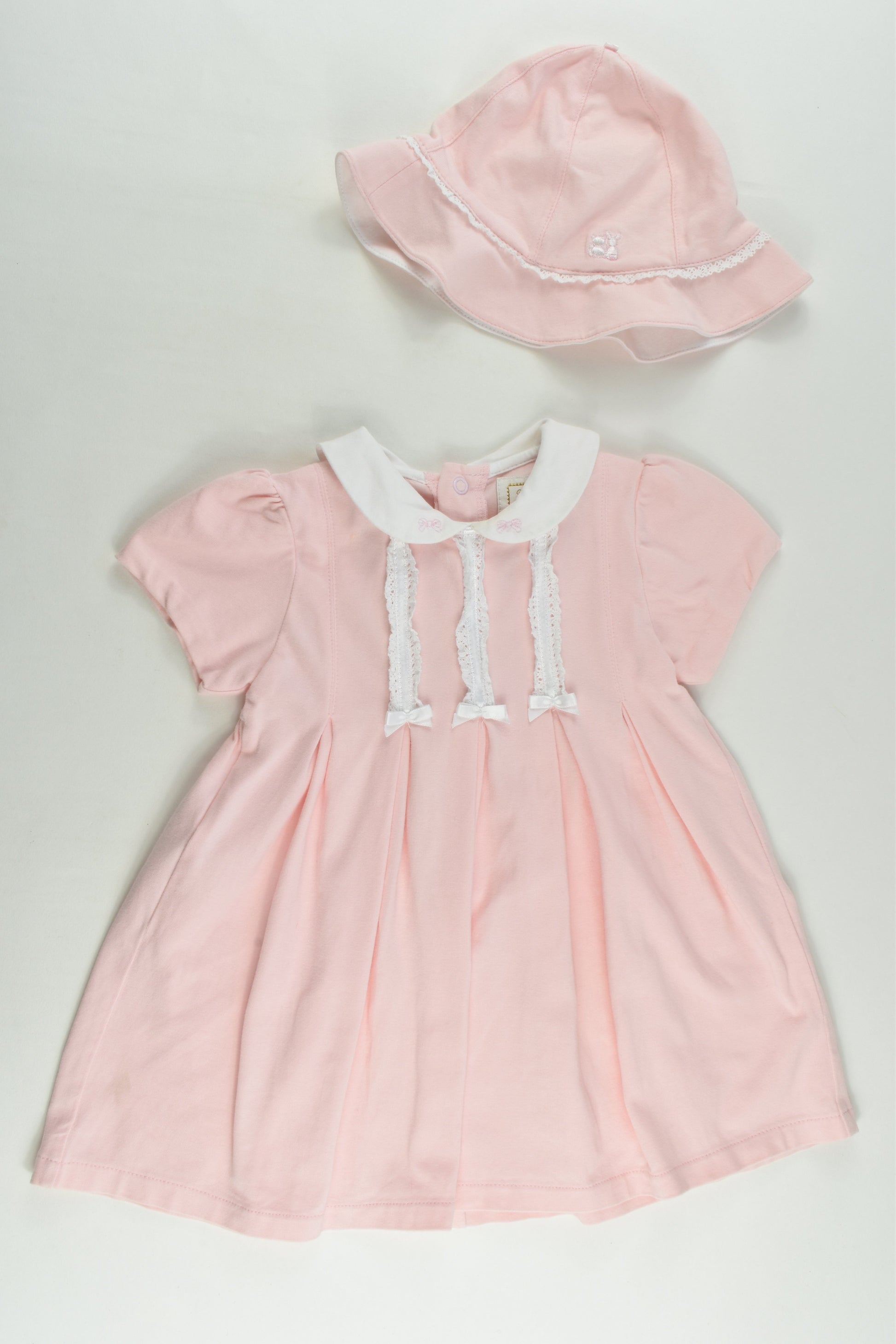 Emile et Rose Size 0 (9 months, 71 cm) Dress and Matching Hat