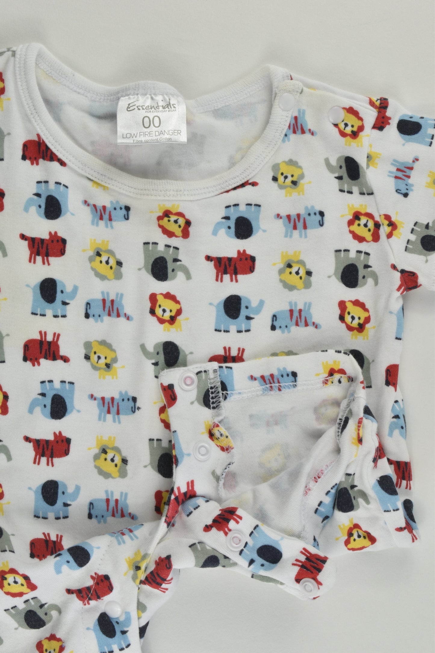 Essentials Size 00 Lions and Elephants Short Romper