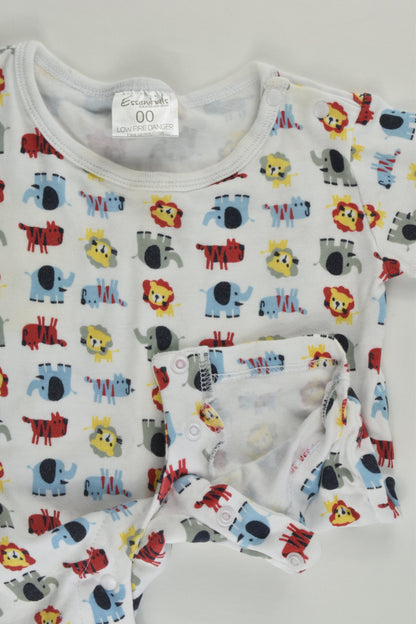 Essentials Size 00 Lions and Elephants Short Romper