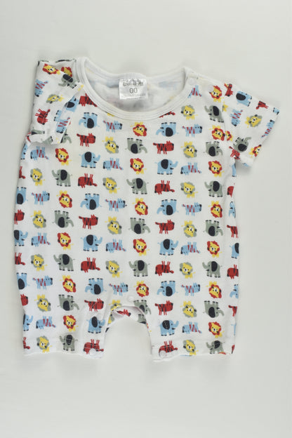 Essentials Size 00 Lions and Elephants Short Romper