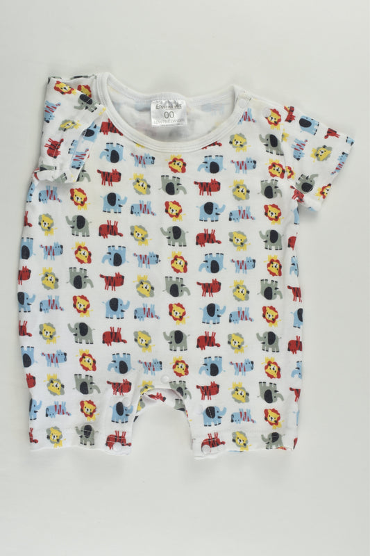 Essentials Size 00 Lions and Elephants Short Romper