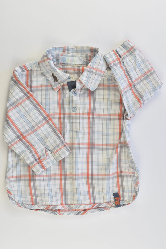 F Baby Size 0 (6-12 months) Checked Collared Shirt