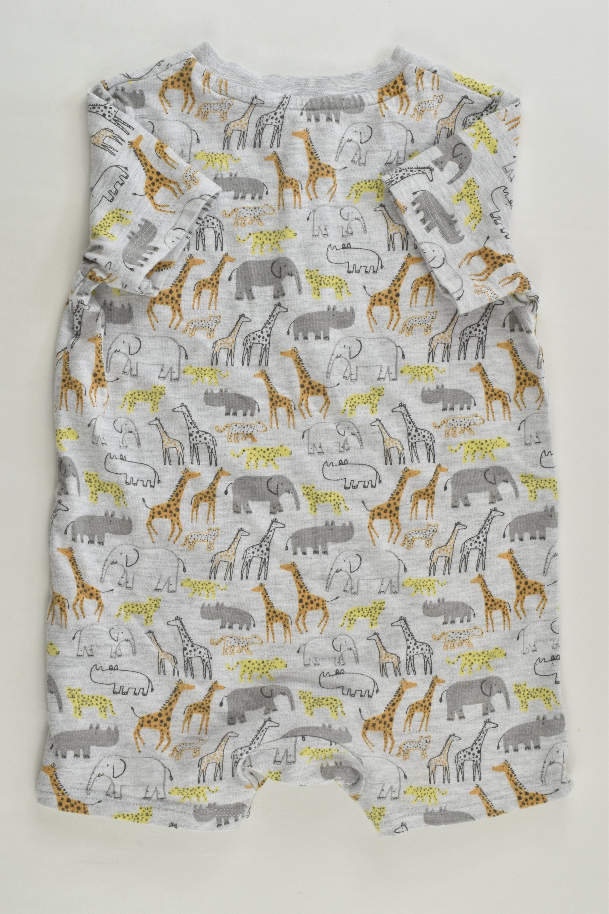 F&F Size 00 (3-6 months) Safari Animals Short Romper