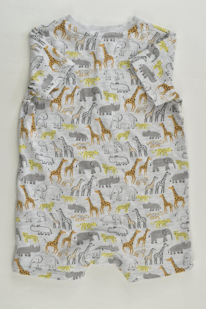 F&F Size 00 (3-6 months) Safari Animals Short Romper