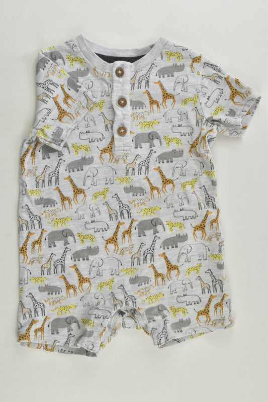 F&F Size 00 (3-6 months) Safari Animals Short Romper