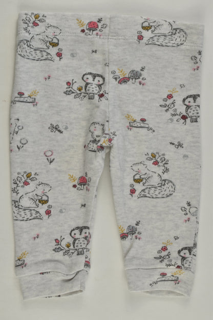 F&F Size 0000 (Up to 1 month, 56 cm) Hedgehog and Squirrel Leggings