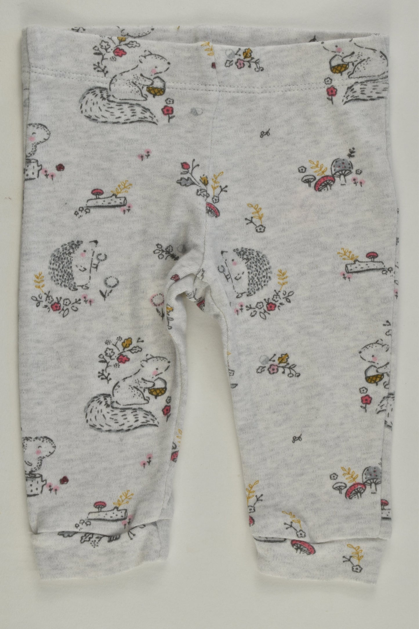 F&F Size 0000 (Up to 1 month, 56 cm) Hedgehog and Squirrel Leggings