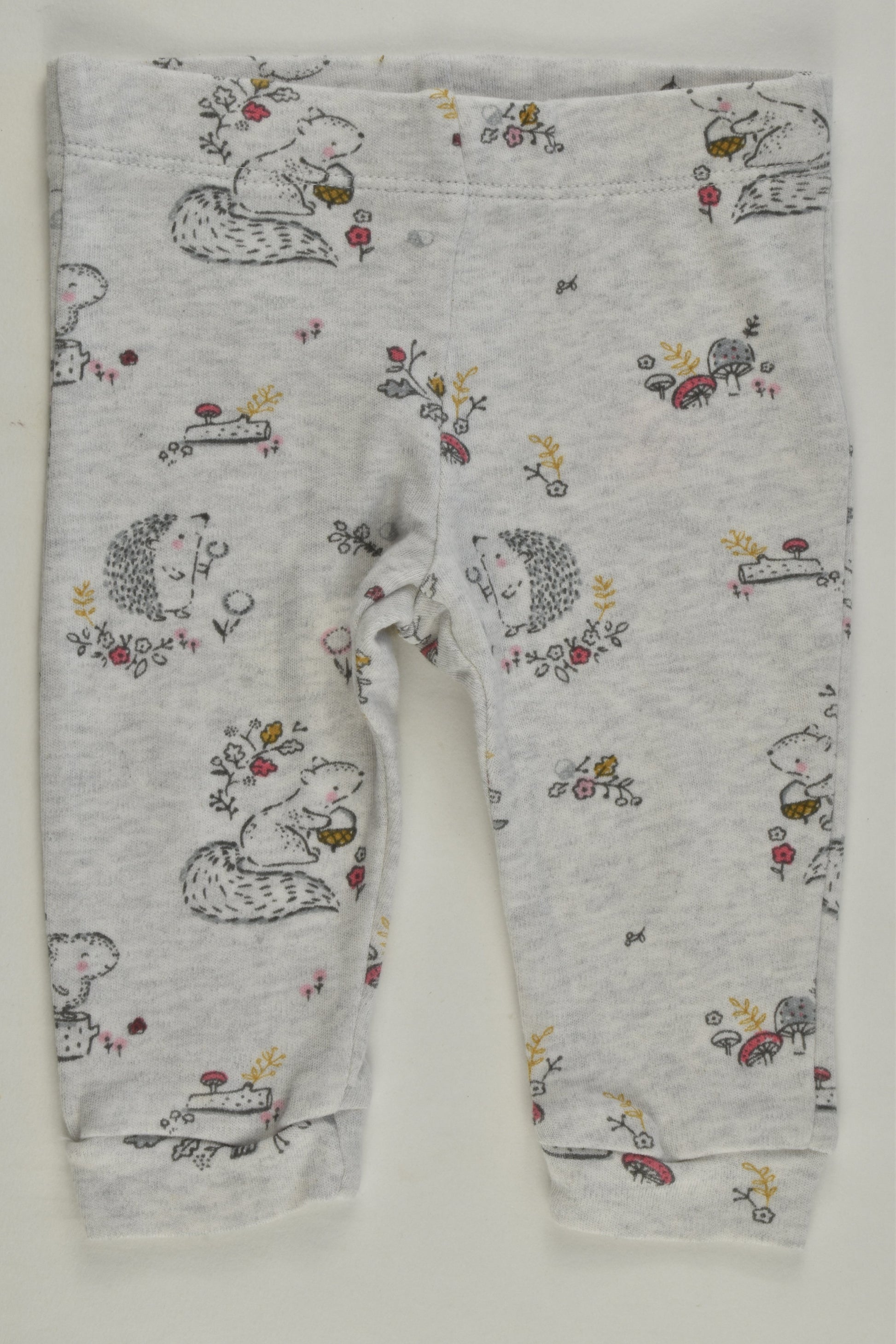 F&F Size 0000 (Up to 1 month, 56 cm) Hedgehog and Squirrel Leggings