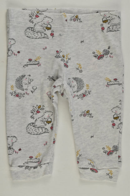 F&F Size 0000 (Up to 1 month, 56 cm) Hedgehog and Squirrel Leggings