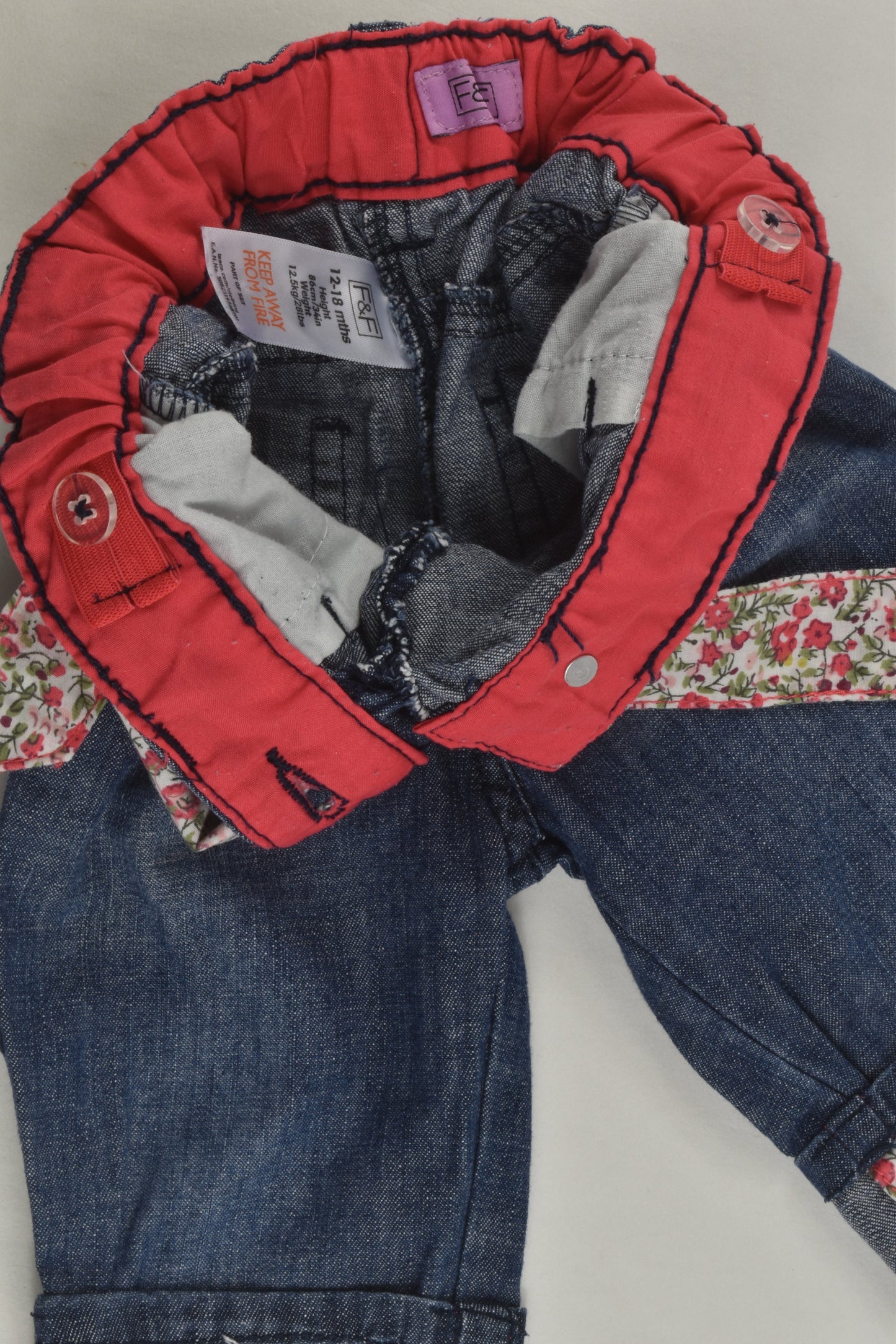 F&F Size 1 Liberty Print Denim Shorts