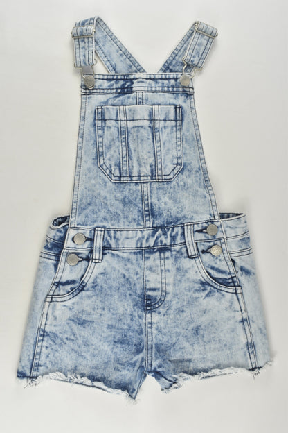 F&F Size 6-7 Acid Wash Short Denim Overalls