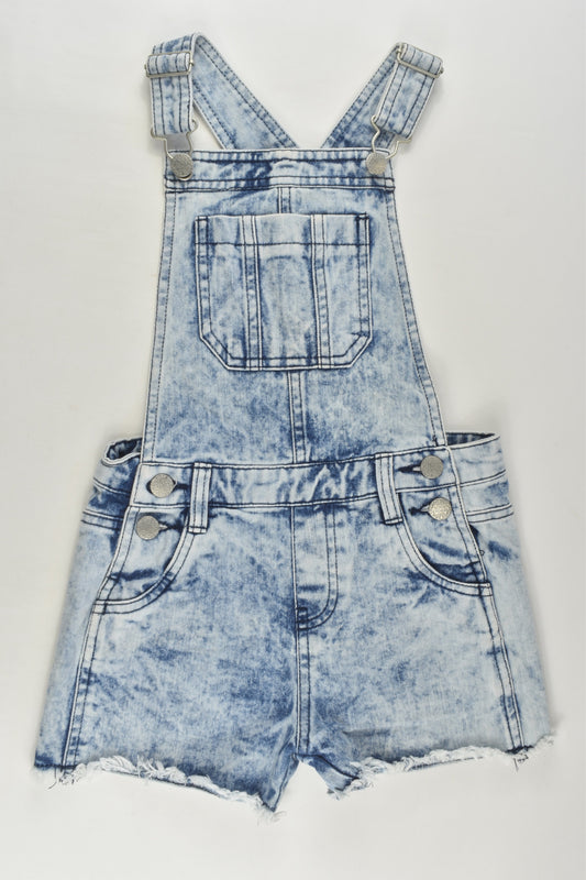 F&F Size 6-7 Acid Wash Short Denim Overalls