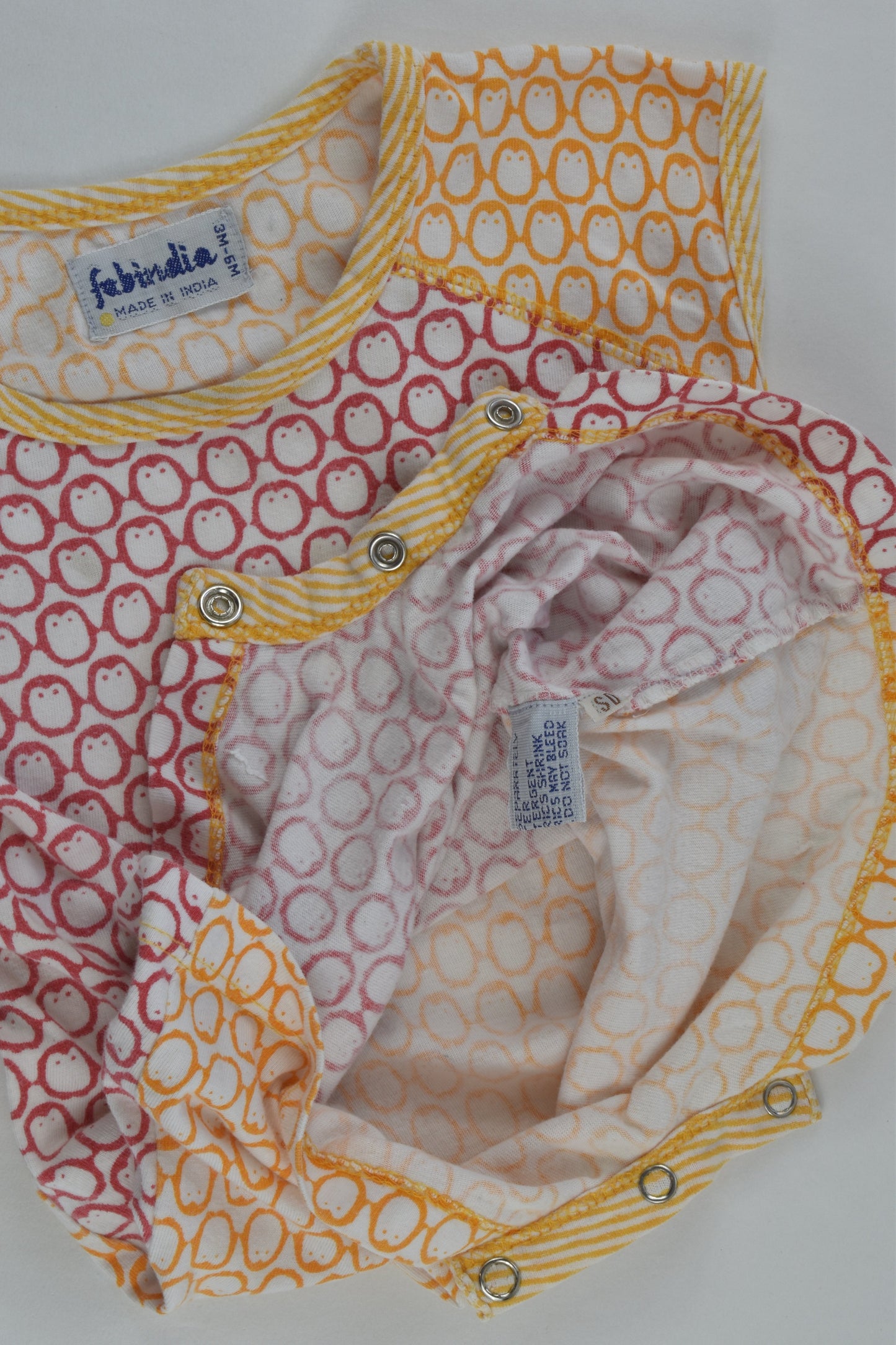 Fabindia Size 00 (3-6 months) Penguins Short Romper