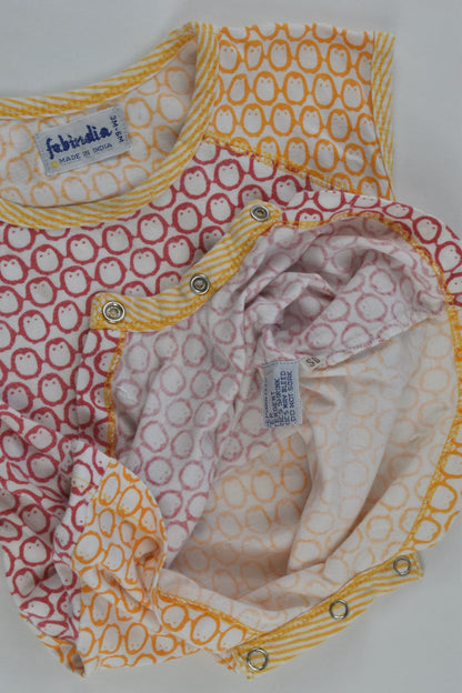 Fabindia Size 00 (3-6 months) Penguins Short Romper