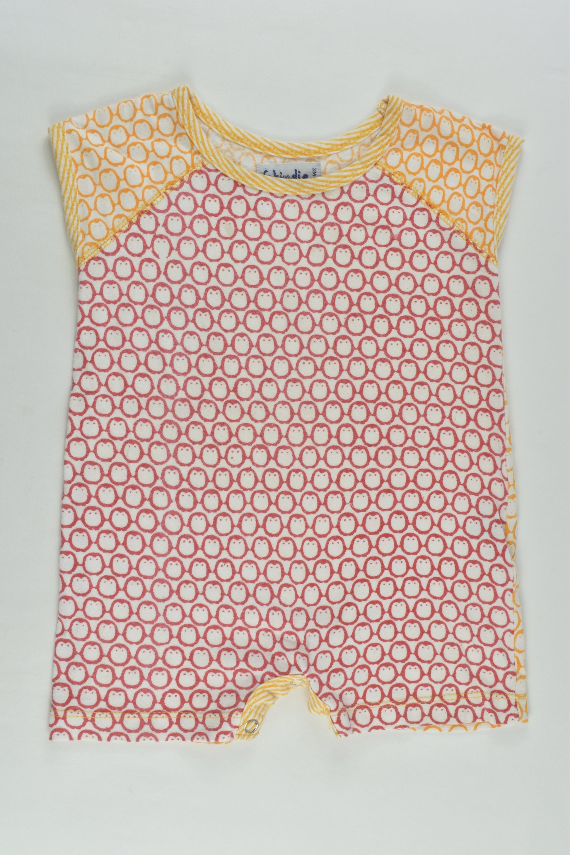 Fabindia Size 00 (3-6 months) Penguins Short Romper