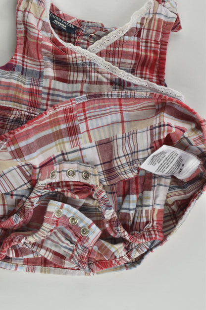 Faded Glory Size 000 (Newborn, 0-3 months) Checked Dress with Bodysuit Underneath