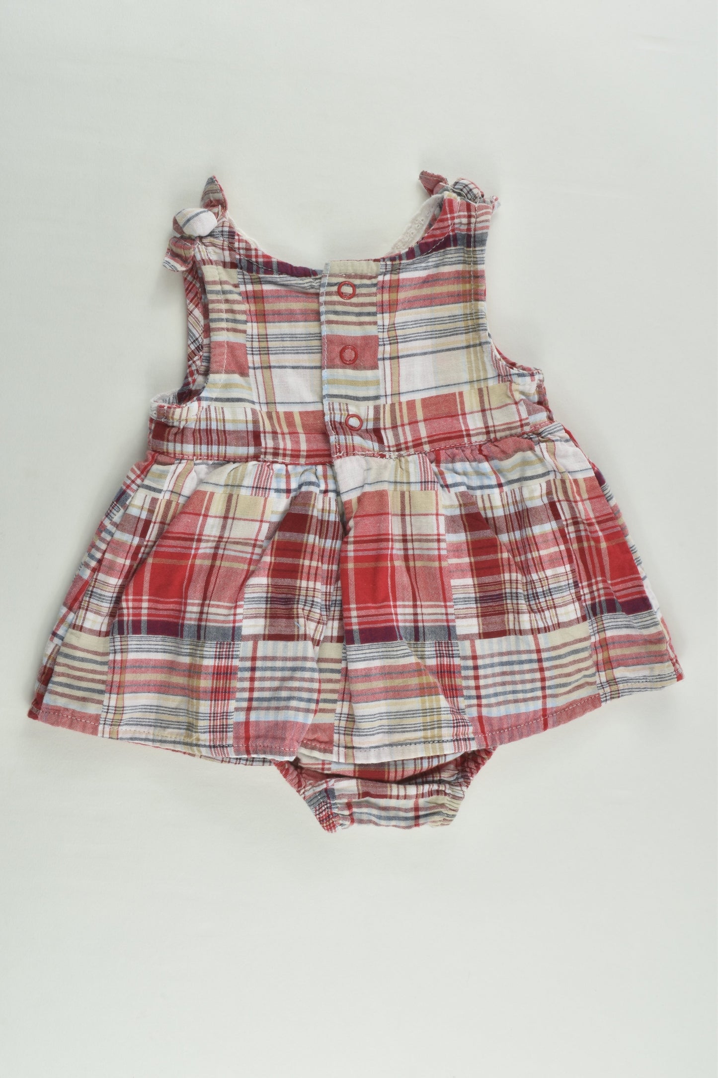Faded Glory Size 000 (Newborn, 0-3 months) Checked Dress with Bodysuit Underneath