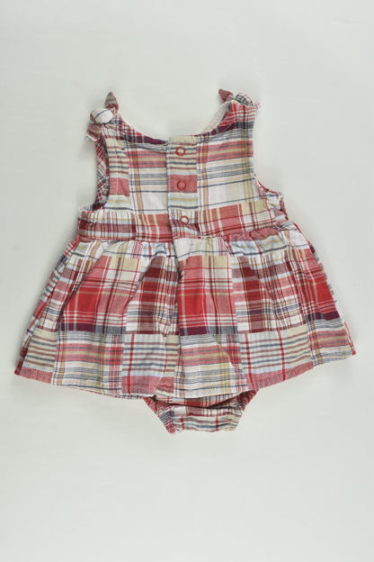 Faded Glory Size 000 (Newborn, 0-3 months) Checked Dress with Bodysuit Underneath