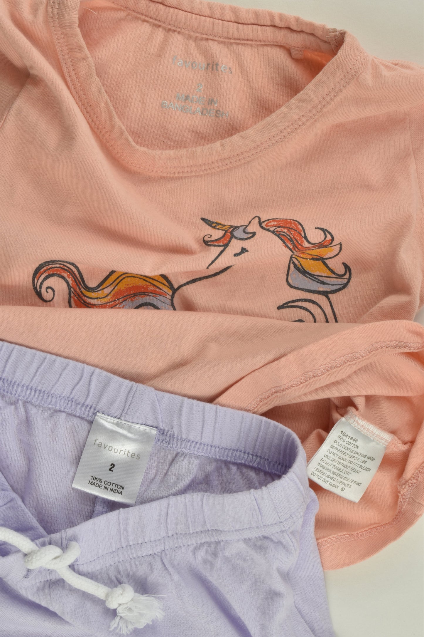 Favourites Size 2 Unicorn T-shirt and Shorts