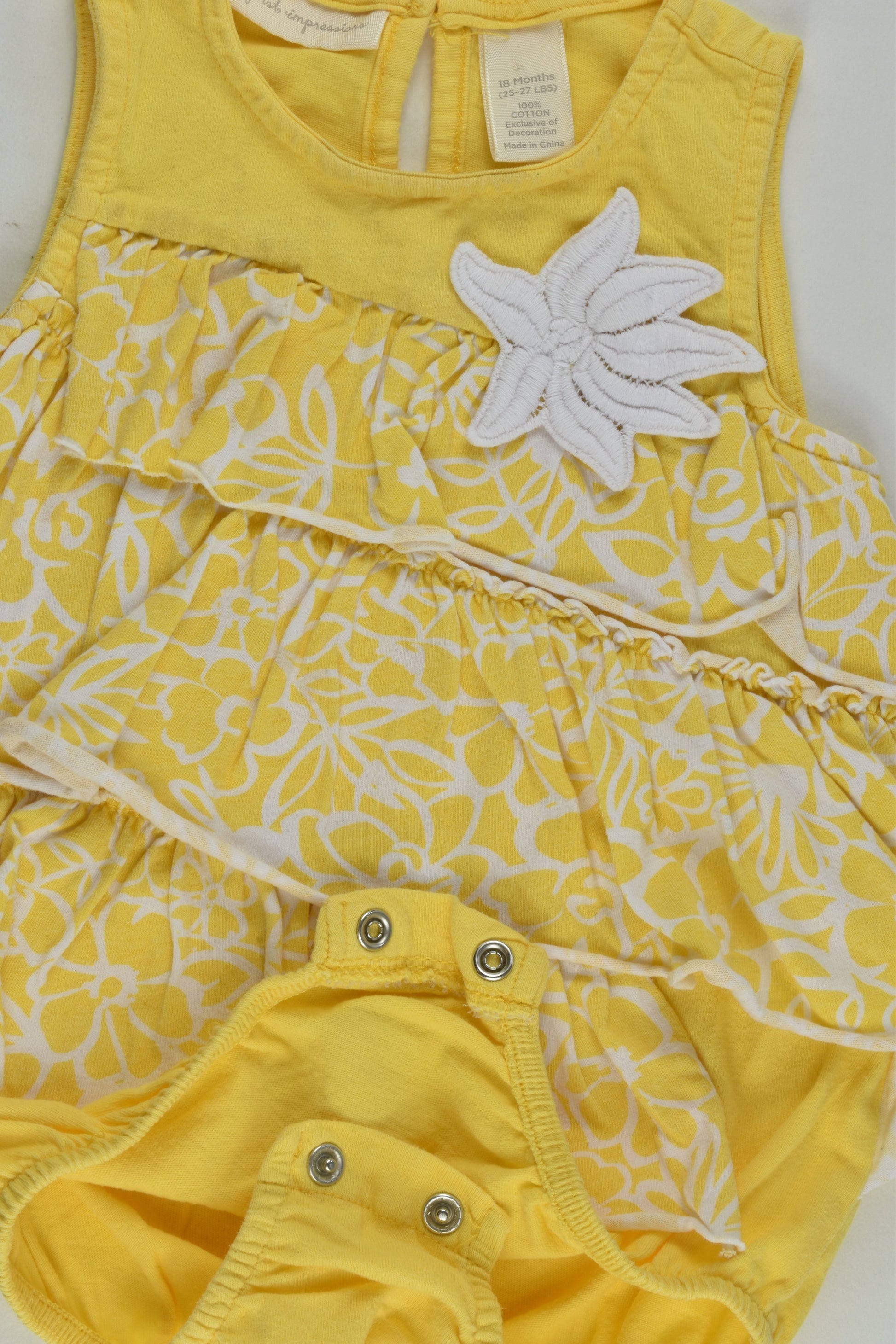 First Impressions Size 1 (18 months) Ruffle Summer Romper