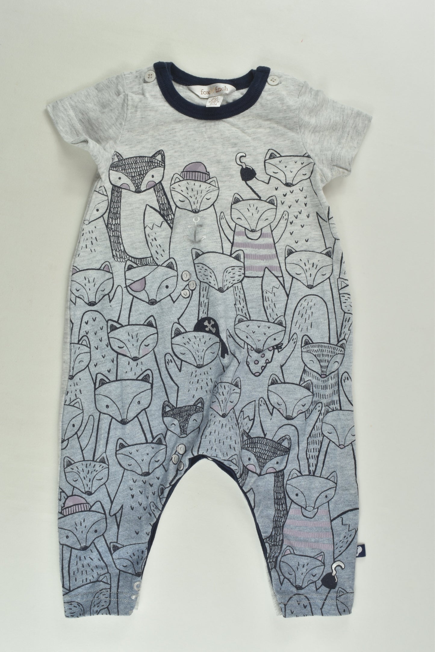 Fox & Finch Size 000 Pirate Foxes Romper