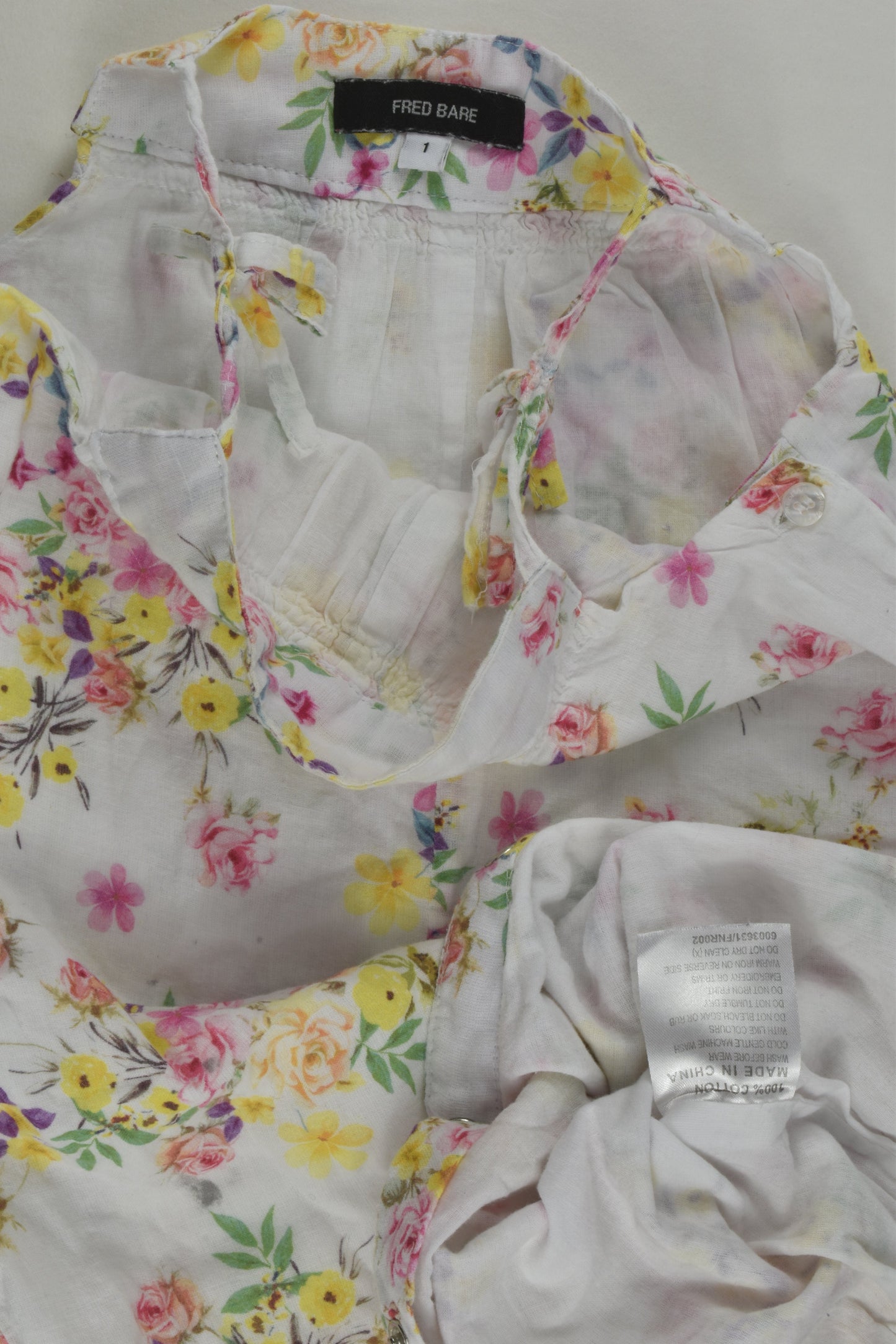 Fred Bare Size 1 Lined Floral Playsuit