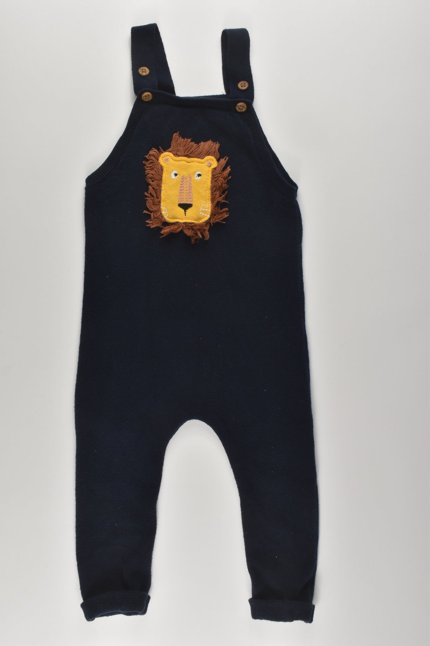 Fred & Flo Size 0 Knit Lion Overalls
