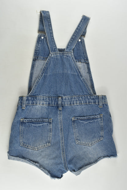 Free by Cotton On Size 11 Short Denim Overalls
