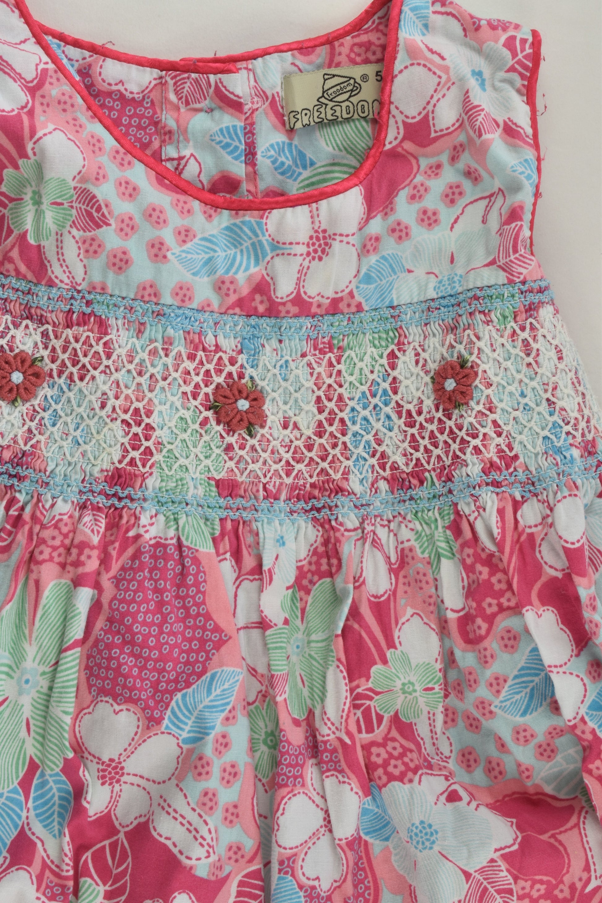 Freedom Size 5 Floral Smocked Dress