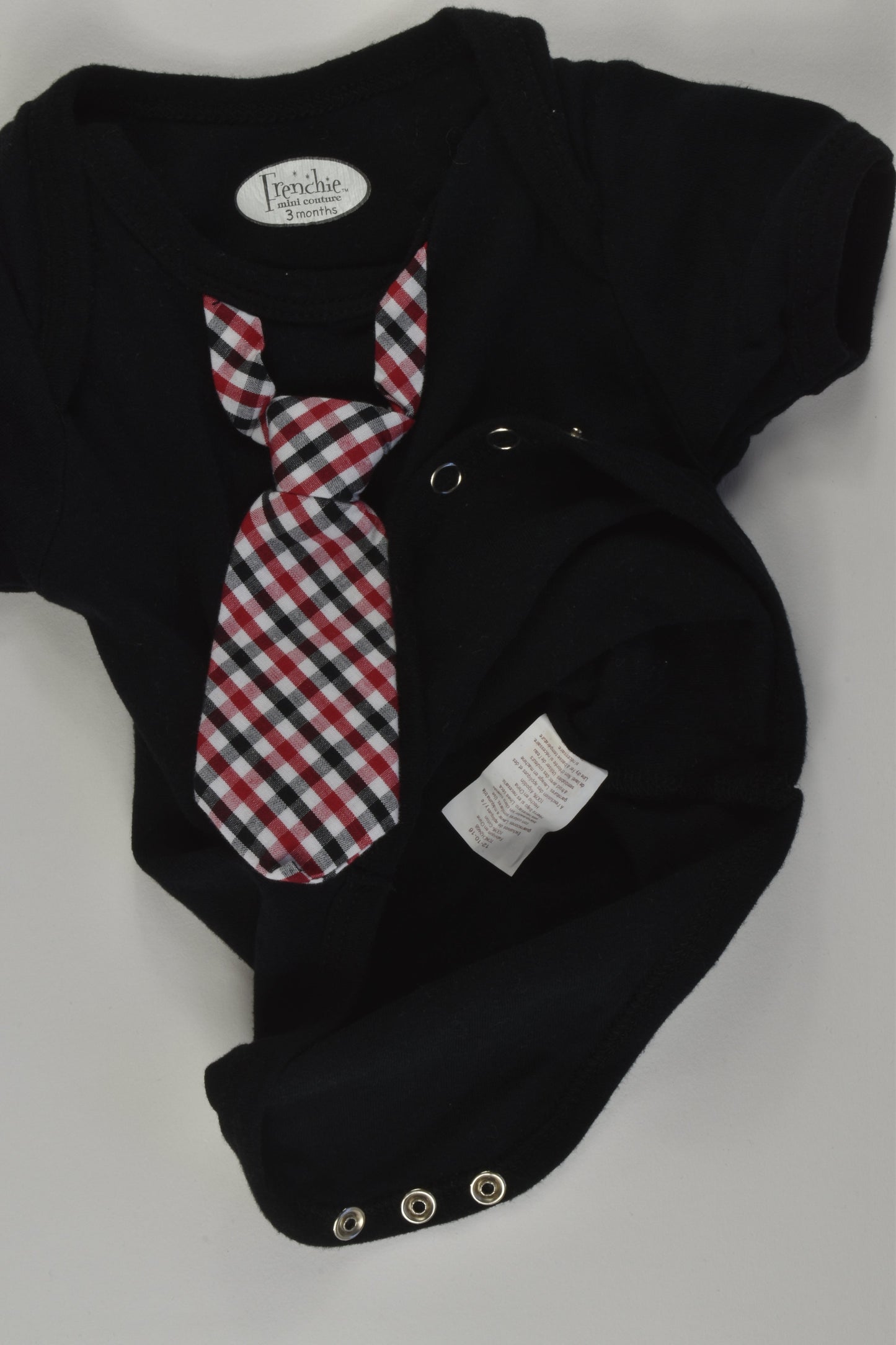 Frenchie Mini Couture Size 000 Necktie Bodysuit