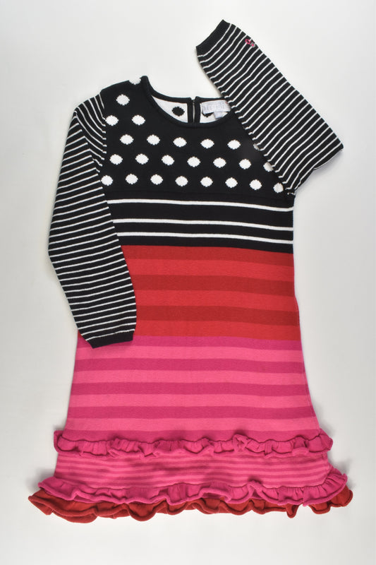 Fresh Baked Australia Size 6 Polka Dots and Stripes Knitted Dress