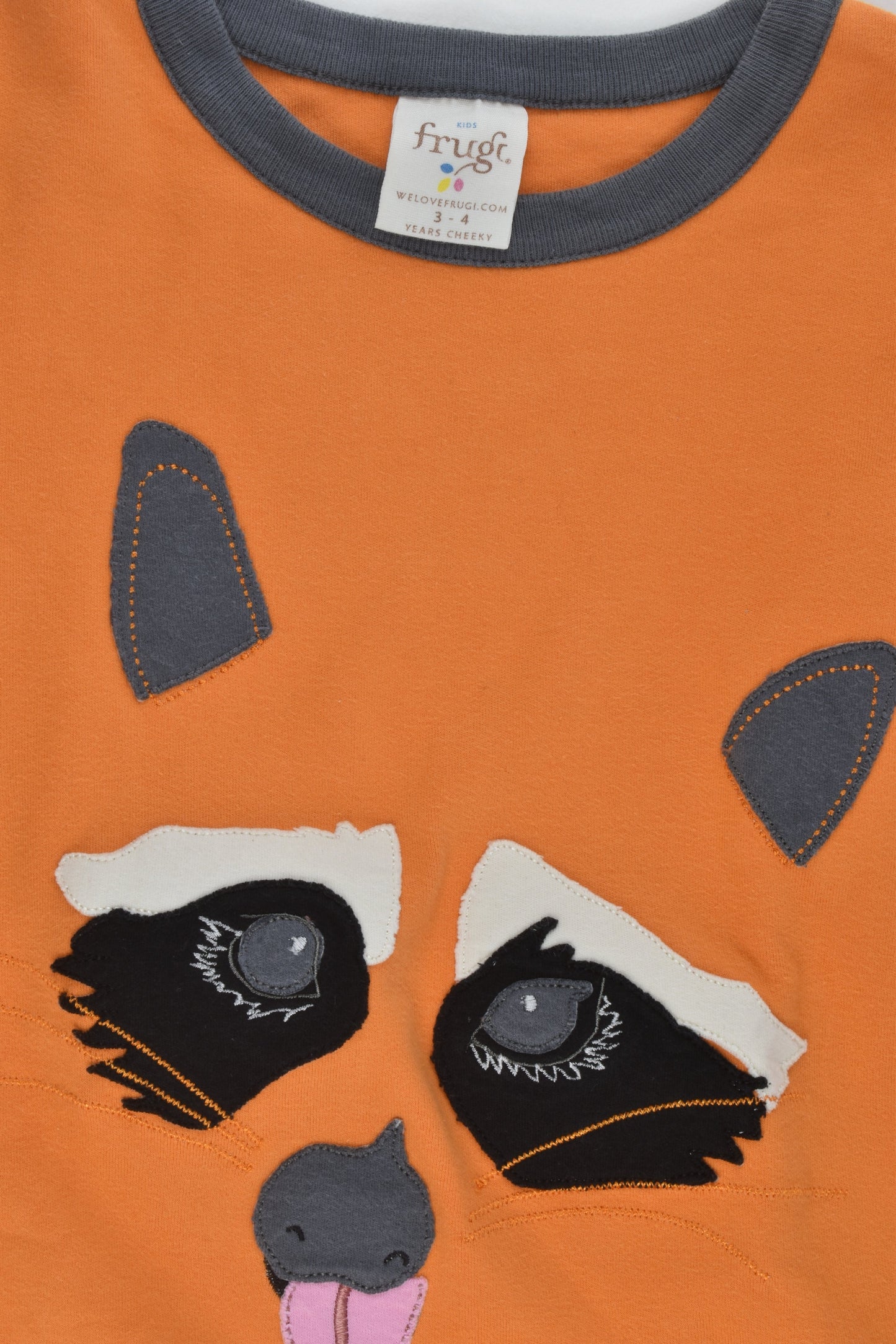 Frugi Size 3-4 Racoon Organic Top