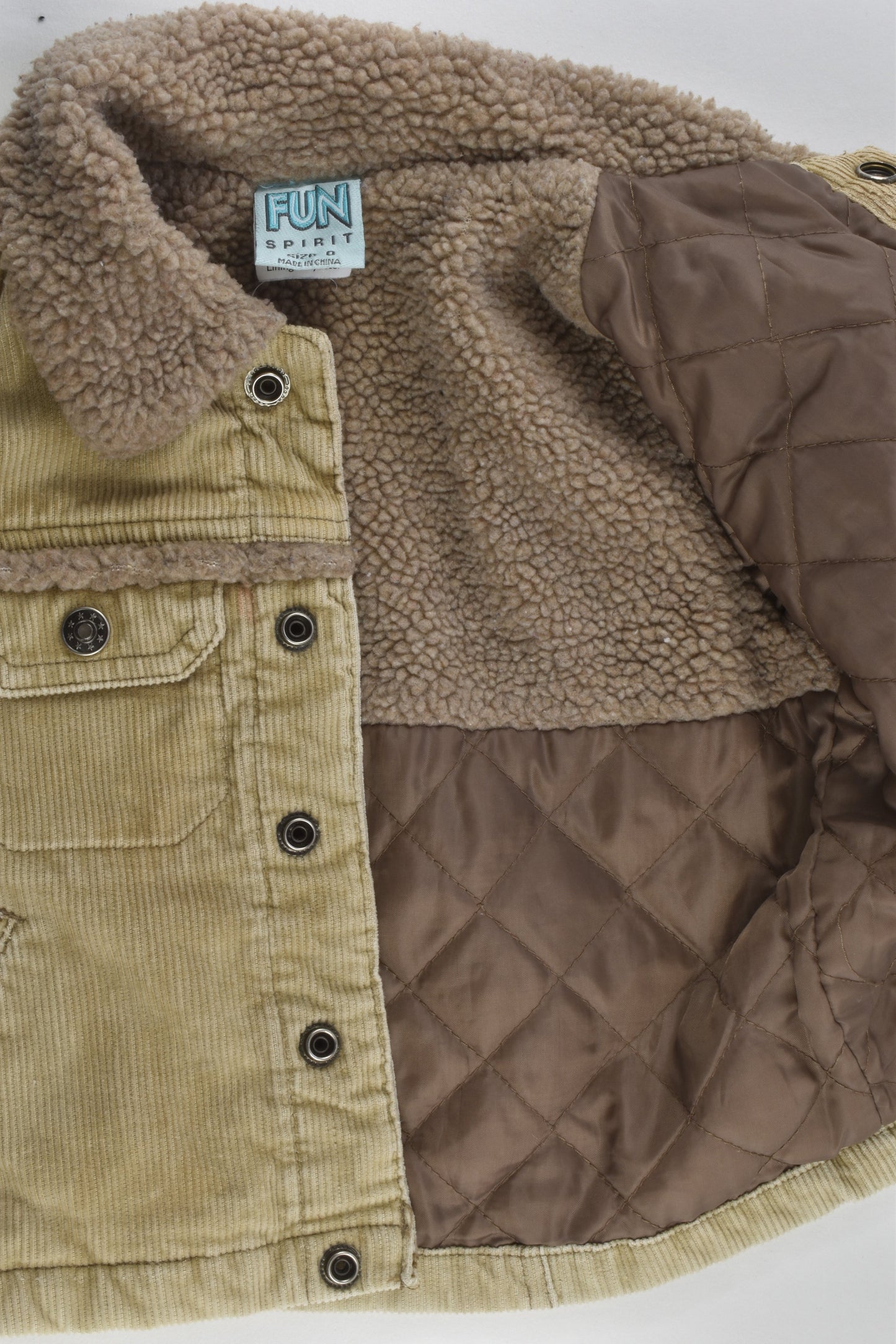 Fun Spirit Size 0 Cord Sherpa Jacket