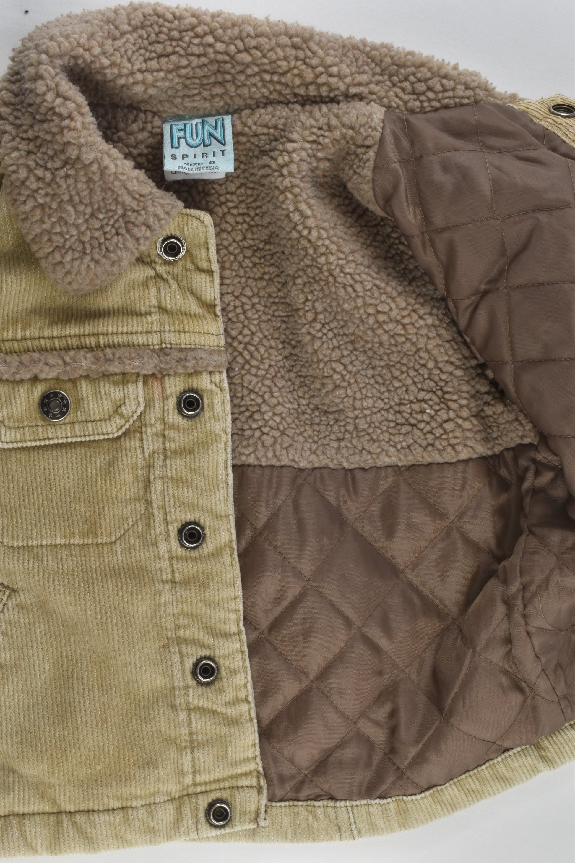 Fun Spirit Size 0 Cord Sherpa Jacket
